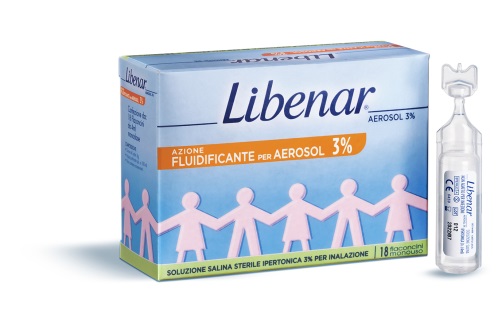 SOLUZIONE SALINA IPERTONICA 3% LIBENAR PER INALAZIONE CON AEROSOL 18 FLACONCINI MONOUSO X 4ML SOLUZIONE SALINA IPERTONICA 3% LIBENAR PER INALAZIONE CON AEROSOL 18 FLACONCINI MONOUSO X 4ML