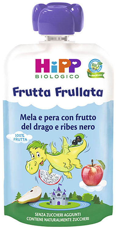 HIPP BIO FRUTTA FRULLATA DRAGONE MELA PERA FRUTTA DEL DRAGO RIBES NERO 90 G HIPP BIO FRUTTA FRULLATA DRAGONE MELA PERA FRUTTA DEL DRAGO RIBES NERO 90 G